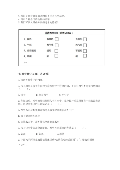 教科版一年级下册科学期末测试卷附答案（精练）.docx