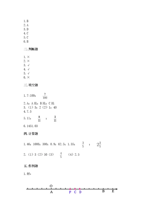 小学数学六年级下册期末测试卷含答案（满分必刷）