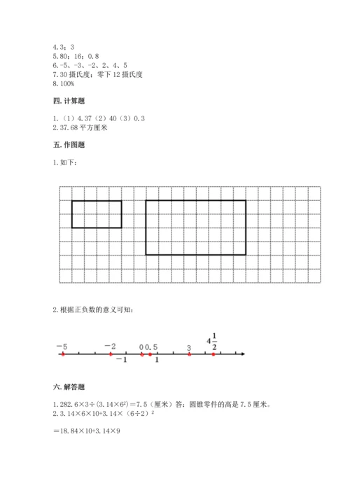 人教版六年级下册数学期末测试卷及答案（考点梳理）.docx