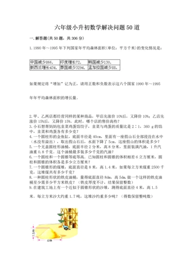 六年级小升初数学解决问题50道含答案（a卷）.docx