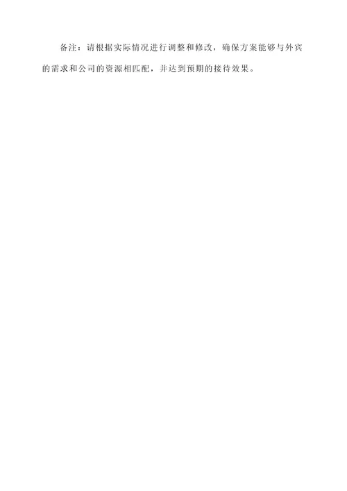 公司外宾答谢午宴接待方案