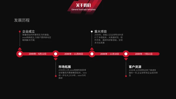 红黑简约商务企业宣传通用PPT模板