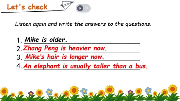 Unit 1 How tall are you  Part C story time