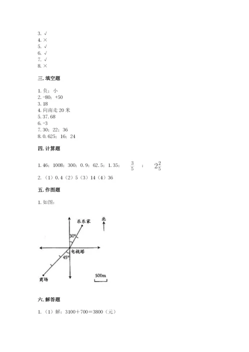 沪教版小学六年级下册数学期末综合素养测试卷含答案（综合卷）.docx