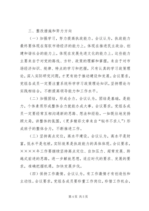 某某某某人民政府党组民主生活会情况的报告 (2).docx