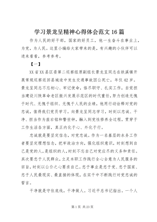 学习景龙呈精神心得体会范文16篇.docx