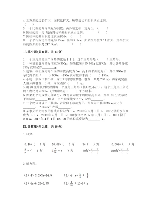 人教版六年级下册数学期末测试卷a4版可打印.docx