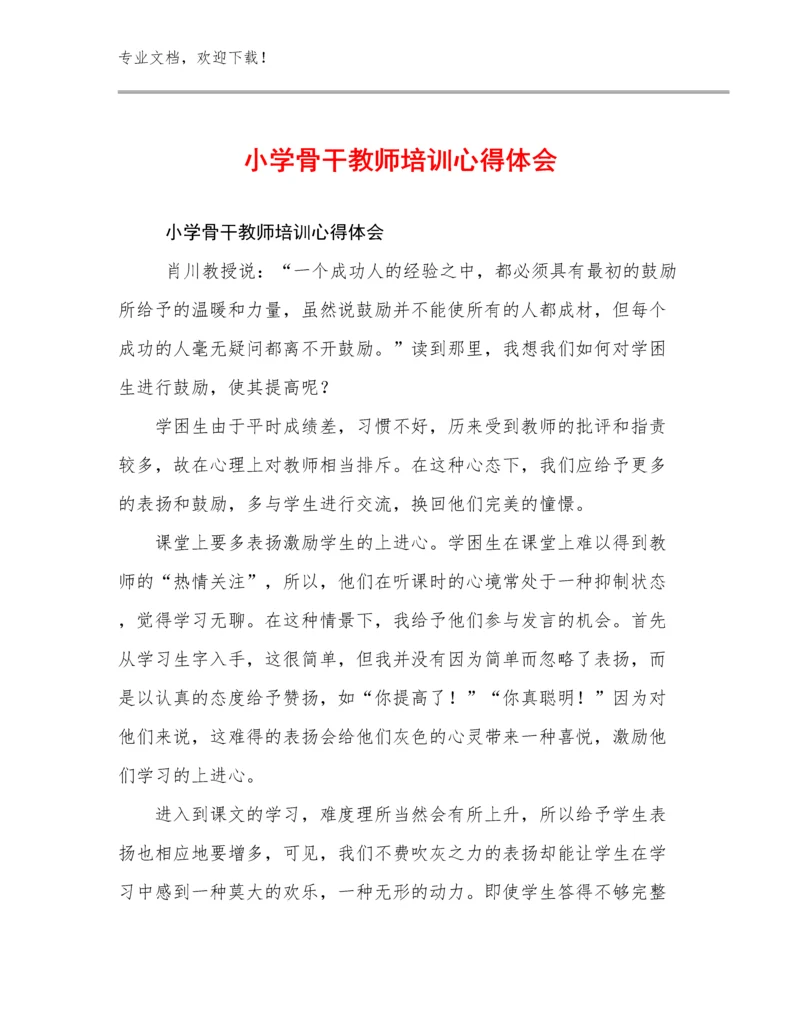 2024小学骨干教师培训心得体会优选例文16篇合集.docx