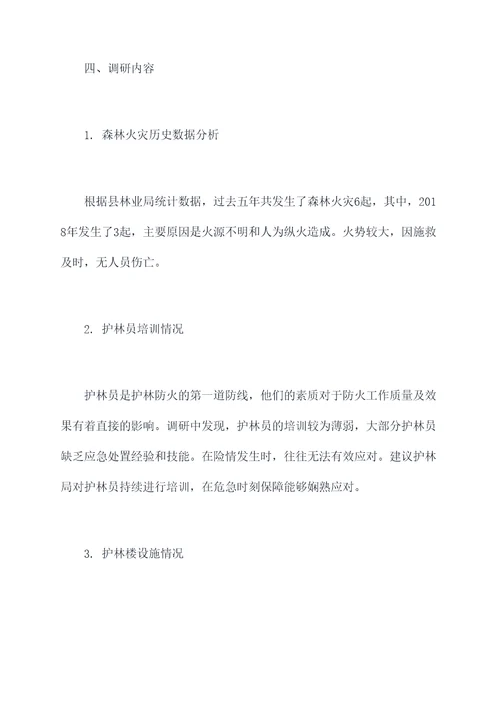 县护林防火调研报告