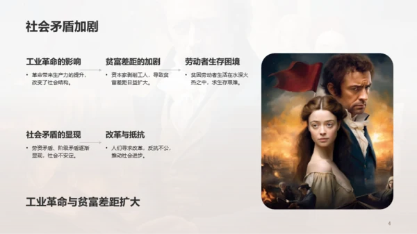 棕色复古读书笔记悲惨世界PPT模板