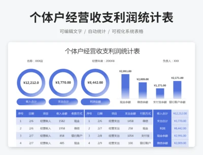个体户经营收支利润统计表