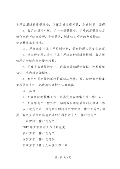 精选主管护师工作计划范文.docx