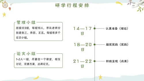 绿色小清新研学旅行报告PPT模板