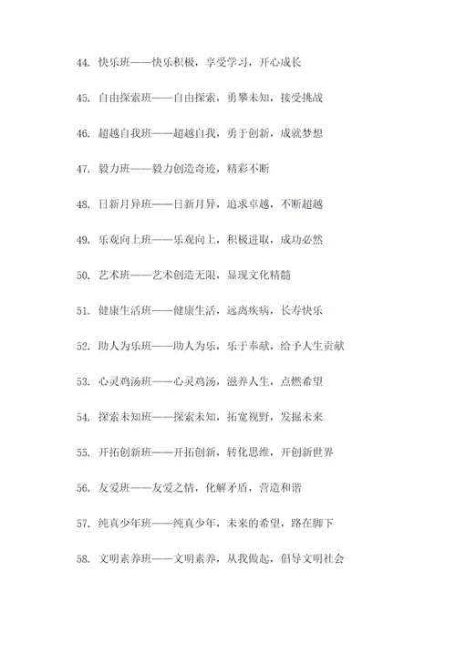 班级名字及宣言口号简短