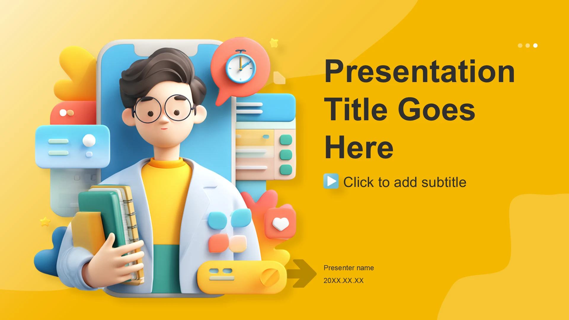 黄色卡通风教育培训PPT主题