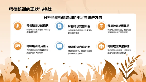 橙色3D风师德培训讲座PPT模板