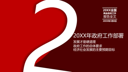两会政府工作教学报告PPT
