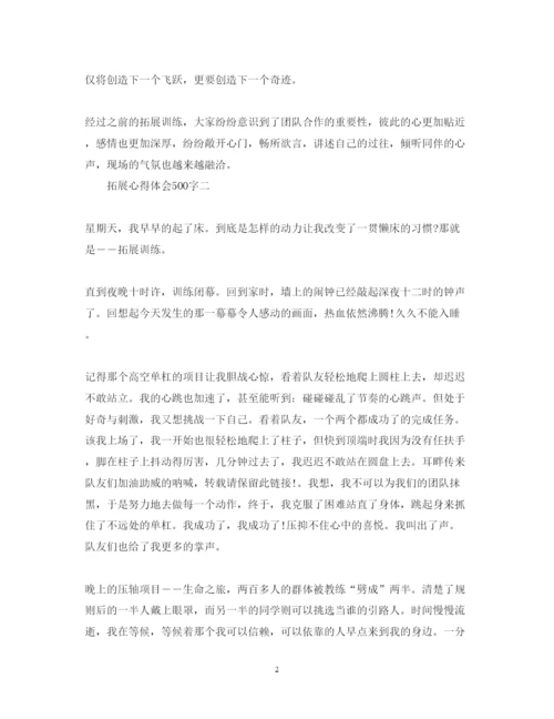 精编拓展心得体会范文500字.docx