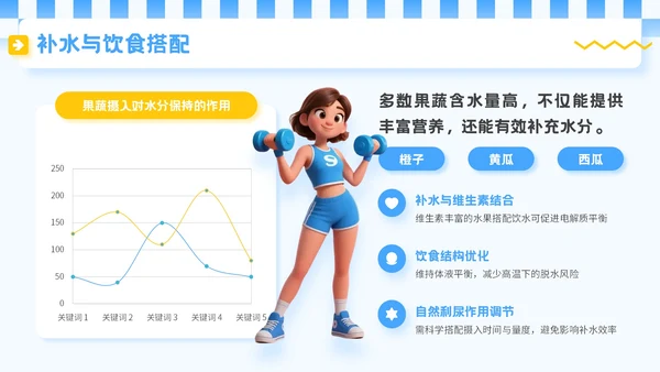 蓝色3D立体风夏季运动健身技巧