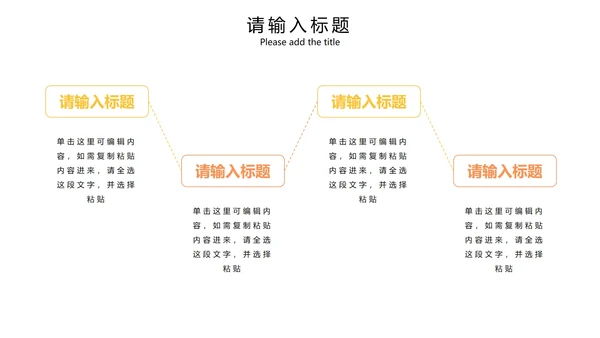 橙黄简约商务并列图PPT模板