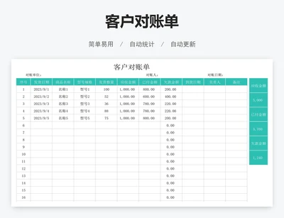 客户对账单