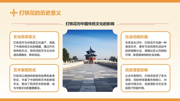 黄色中国风打铁花非遗文化介绍PPT模板