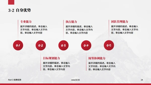 大气雪山竞聘述职报告通用PPT模板