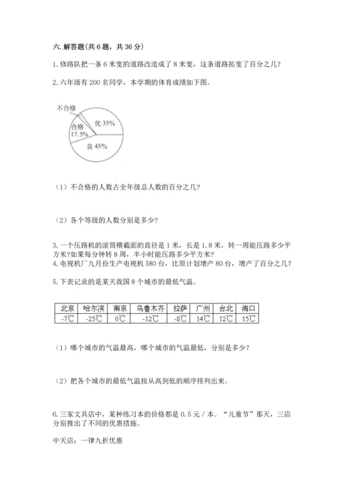 人教版六年级下册数学期末测试卷精品【考点梳理】.docx