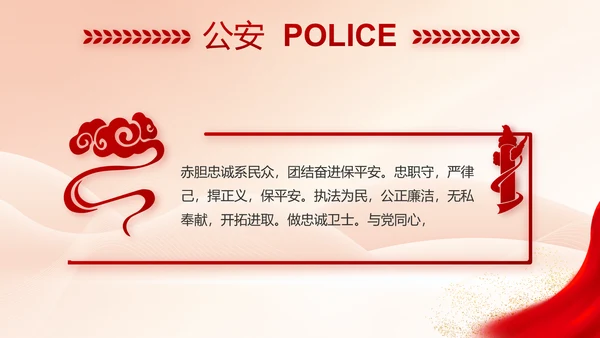 红色大气公安警察执法监督年终工作总结PPT
