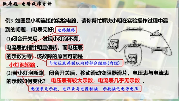人教版 初中物理 九年级全册 第十六章 电压   电阻 微专题  电路故障分析课件（33页ppt）