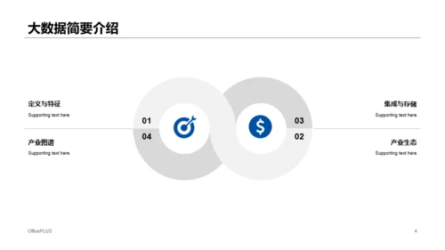 蓝色渐变简约风大数据科技行业公司介绍发布会策划PPT模板