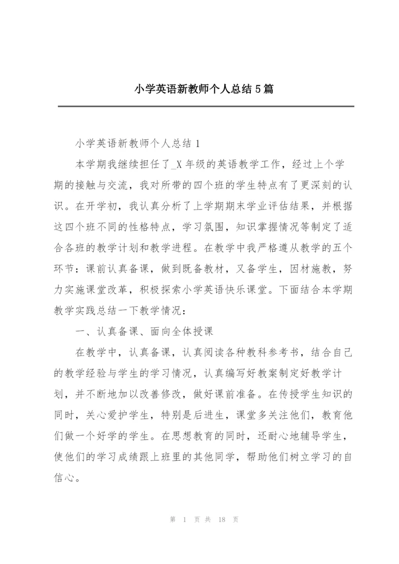 小学英语新教师个人总结5篇.docx