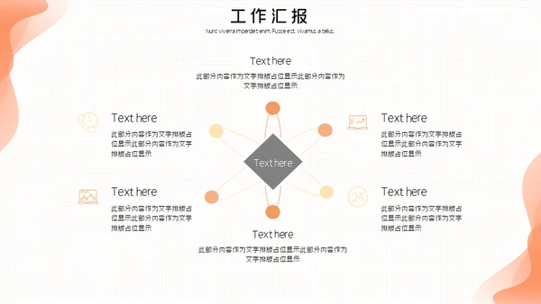 橙色扁平商务风工作汇报通用PPT模板