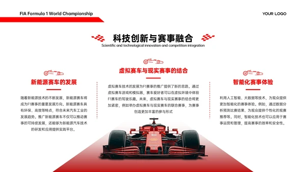 红白色商务简约竞技体育F1赛事推广策略PPT模板