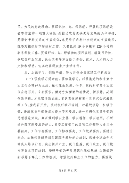 县委书记在党建工作会议上的讲话.docx