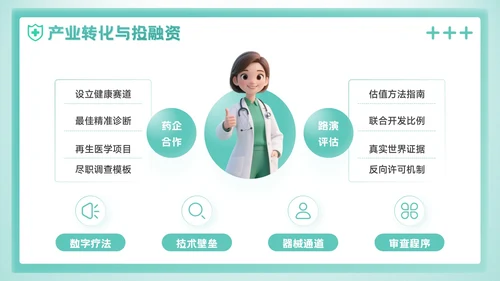 绿色3D风预防即治疗：医疗健康学术会议报告PPT模板