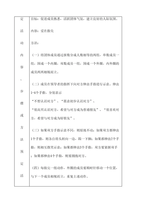 人际关系团体心理辅导方案