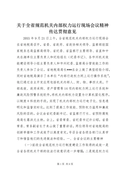 关于全省规范机关内部权力运行现场会议精神传达贯彻意见 (2).docx