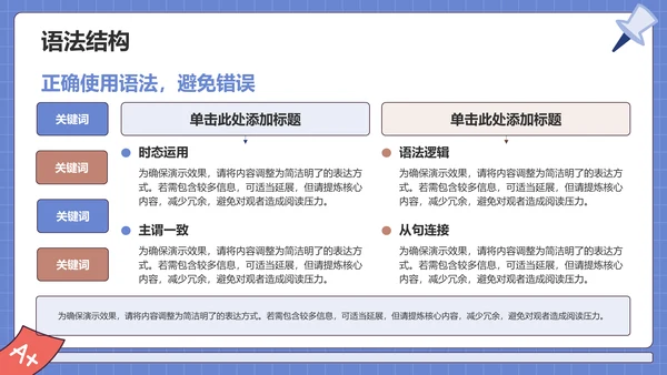 蓝色插画风高中英语作文结构与技巧指导PPT模板