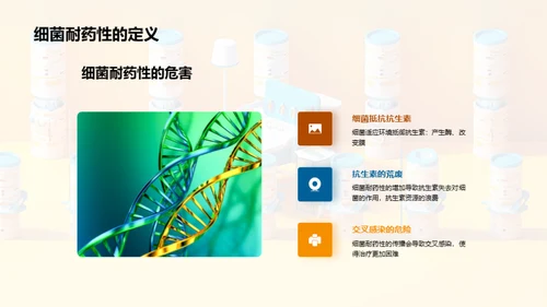 3D风生物医疗教学课件PPT模板