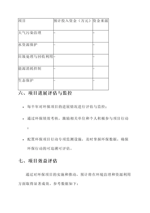 环保项目专项行动计划方案