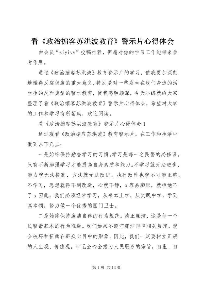 看《政治掮客苏洪波教育》警示片心得体会.docx