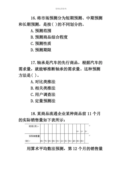 中级经济师考试商业经济真题模拟及解析.docx