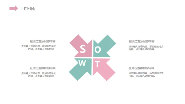 小清新粉色花草通用PPT模板