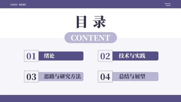 紫蓝色简约学术毕业论文答辩PPT模板