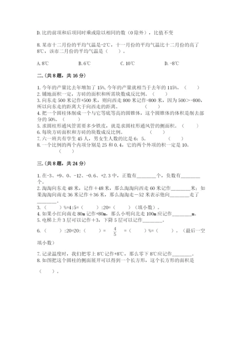 苏教版数学六年级下册试题期末模拟检测卷含完整答案（名校卷）.docx