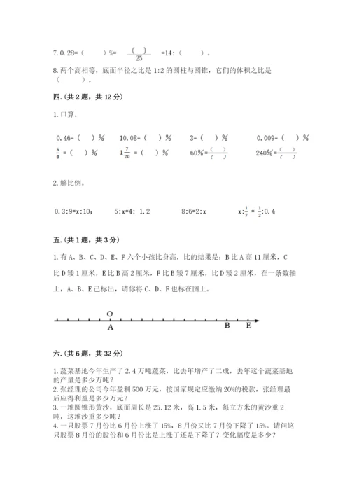 小学数学六年级下册竞赛试题含答案【b卷】.docx