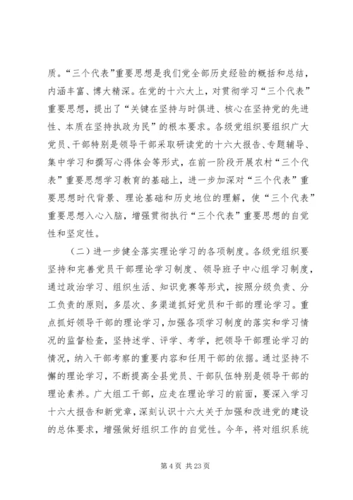 县委副书记在全县组织工作会议上的讲话.docx