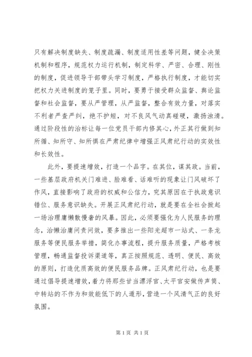 正风肃纪心得体会精选.docx