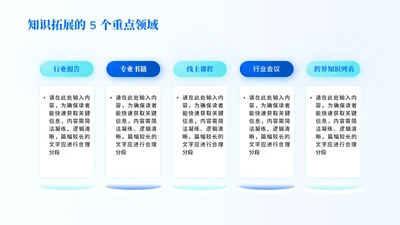 蓝色简约风5项列表PPT单页